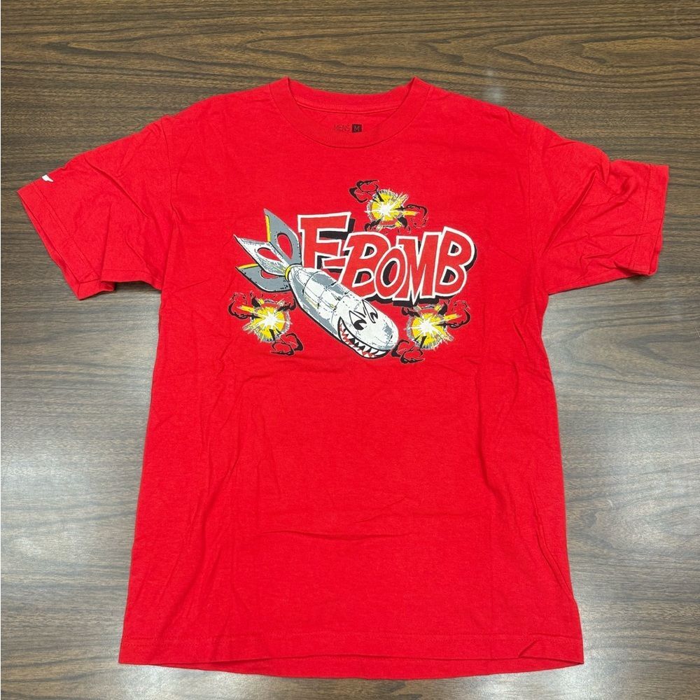 Fly Society Red Men's “F-Bomb” 💣 💥 T-Shirt size medium